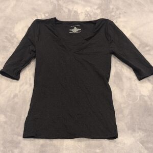 Women's Black V-Neck Top
